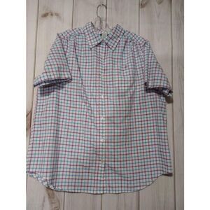 Willow Lane‎ Shirt Ladies 18W White Purple Blue Plaid Short Sleeve